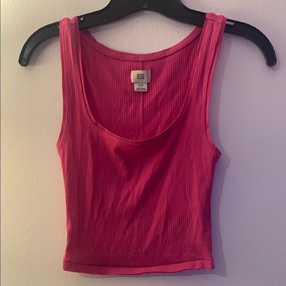 BDG Bold Pink Ribbed Tank Top - Preloved